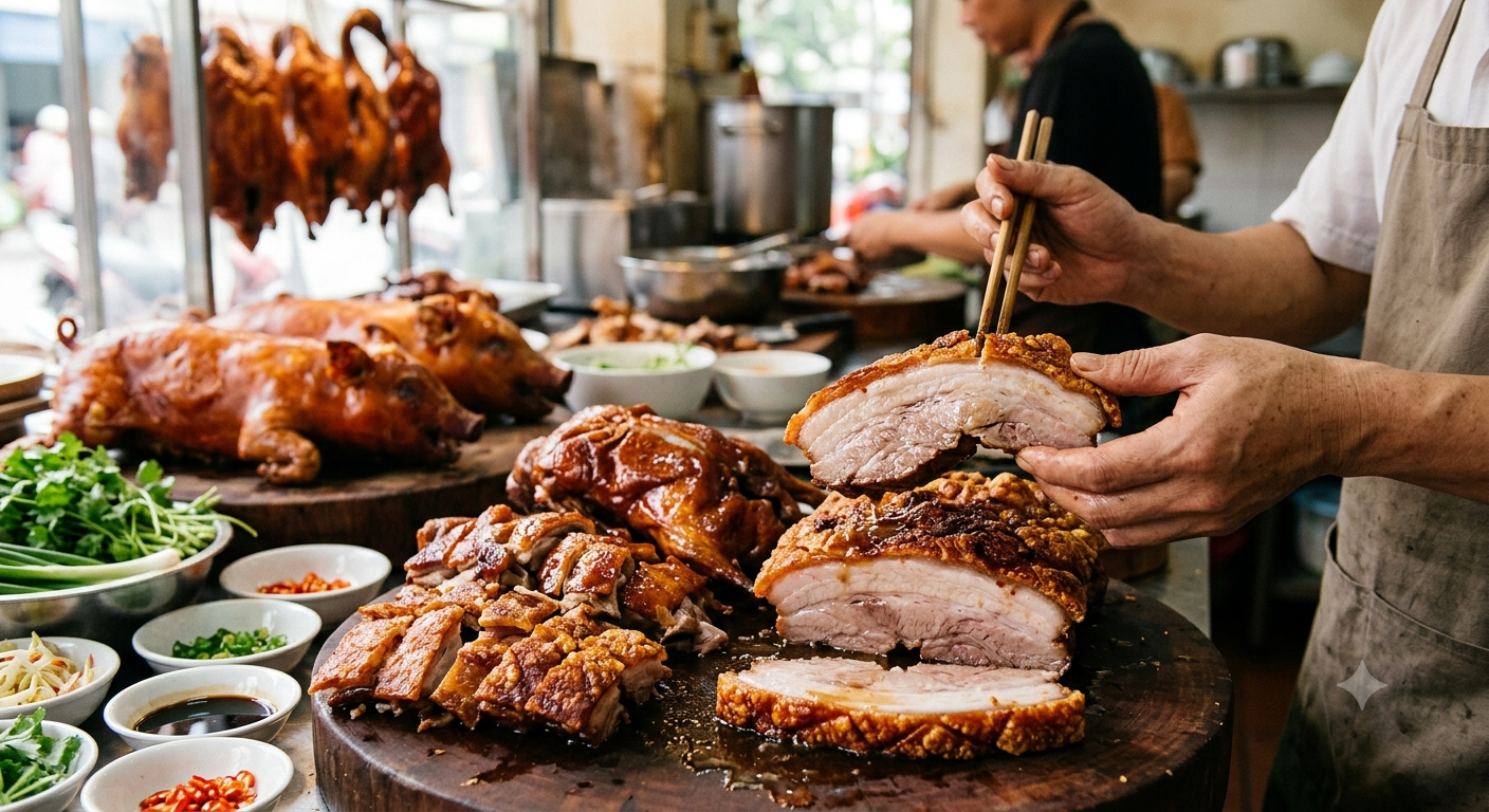 Làm sao để biết thịt heo quay mềm, mọng nước?
